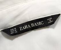 ザラ ZARA BASIC 大人素敵スタイル☆ とろみ パイルフリンジ異素材 デザインシャツブラウス M_画像6
