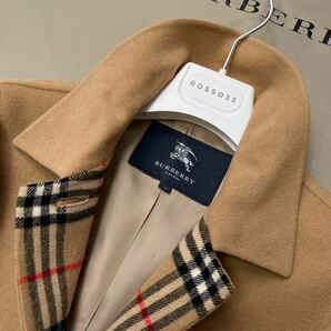 XH11【極上カシミヤ】参考価格16万●美品BURBERRY LONDON●贅沢なめらかさ〜カシミヤステンカラーコート バーバリーコート レディース 38の画像5