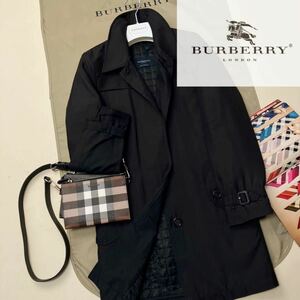 H19【本場のイギリス製】参考価格15万●超美品BURBERRY LONDON●キルティングトレンチコート バーバリーコート レディース さっと羽織れる