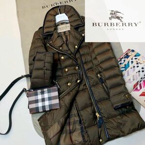 H23【華やかなパリジェンヌ】参考価格18万●BURBERRY BRIT●センシュアルな雰囲気●ダウントレンチコート バーバリーコート レディース