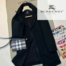 K7【肌寒いシーンにさっと着こなす】参考価格12万●超美品 BURBERRY LONDON●高級ロングジャケットコート バーバリーコート レディース M_画像1