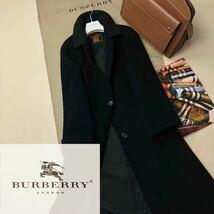 SF25【希少!極上カシミヤ】参考価格20万●超美品BURBERRY●英国ムードを纏う〜高級ステンカラーコート バーバリーコート レディース_画像2