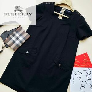 M9【極上シルクを纏う】参考価格9万●超美品BURBERRY LONDON●しっとりなめらか質感●高級シルクワンピース バーバリー レディース