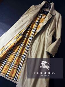 J31【撥水コーディングギャバジン!!】定価15万●BURBERRY LONDON●圧倒的高級感●コットンステンカラーコート バーバリーコート メンズ