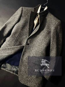 L40【純正ハンガー付属!!】定価15万●新品同様!!BURBERRY LONDON●ツイードカシミヤジャケットコート●メンズ　バーバリーコート　175/L