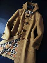 J13【頂点!!最高峰カシミヤ!!】定価24万 超美品●BURBERRY●モテる男性のコーデ●極上カシミヤダッフルコート バーバリーコート メンズ L_画像3