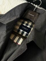 K26【抜け感コーデ】定価16万 未使用品級●BURBERRY LONDON●スタイリッシュ抜群●高級コットンジャケットコート バーバリーコート メンズ_画像4