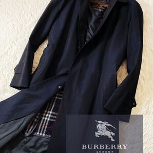 L6【最高峰!!prestige collection】定価30万●超美品BURBERRY●高級カシミヤシルクステンカラーコート●メンズ バーバリーコート 175の画像2