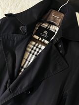 M26【都会派着こなし】定価14万●美品BURBERRY BLACK LABEL●涼しげサマートレンチ●高級コットントレンチコート バーバリーコート メンズ_画像3