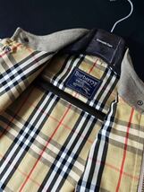 M27【バーバリーロゴ刻印】定価14万●BURBERRY●イングランド製●高級コットンブルゾンジャケット　バーバリーコート メンズ　LL_画像9