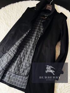 J35【カッコ良い】定価14万 美品●BURBERRY BLACK LABEL●パリ紳士御用達●キルティングライナー!!トレンチコート バーバリーコート メンズ