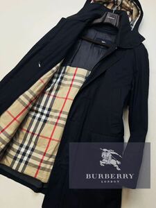 M46【最高峰ラグジュアリー】定価19万●BURBERRY LONDON●着回し抜群ダウンライナー●ダウンジャケットコート バーバリーコート メンズ LL