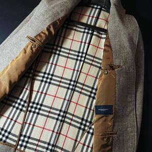 H1【正規品!!百貨店購入!!】定価15万 未使用級●BURBERRY LONDON●高級ツイード羊毛ジャケットコート●メンズ バーバリーコート Lの画像3