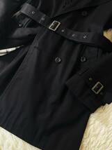 M26【都会派着こなし】定価14万●美品BURBERRY BLACK LABEL●涼しげサマートレンチ●高級コットントレンチコート バーバリーコート メンズ_画像5