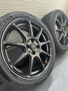 ADVAN FLEVA. 205/45R17 タイヤ溝ほぼ有り　ホットスタッフ　タイヤホイールセット　4本　