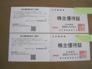 送料無料 大井競馬場 株主優待証 2枚セット 2025年3月31日まで　東京都競馬 最新 入場券