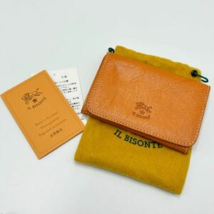 240329-【良品】IL BISONTE イルビゾンテ カードケース レザー 本革 名刺入れ 保存袋付