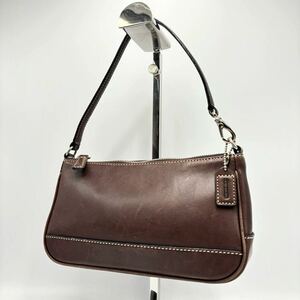 240405-COACH コーチ ハンドバッグ レザー ミニバッグ ブラウン チャーム付 レディース 鞄