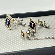 240419-【美品】 TRUSSARDI トラサルディ ネクタイピン カフスボタン セット 箱付き _画像3