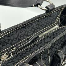 240426- COACH コーチ ミニシグネチャー ハンドバッグ ブラック 黒 レディース 鞄 婦人バッグ_画像6