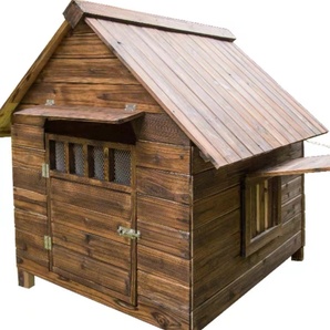 屋外用 耐候性 木製 天然木 犬小屋 ペットハウス ドッグハウス 犬舎 三角屋根 脚付き 小型犬 中型犬 通気性 組み立て 夏は涼しく冬は暖かいの画像7
