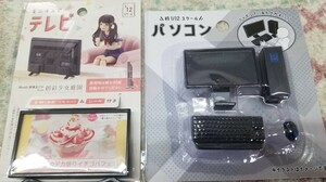 1/12　ミニチュア　パソコン、テレビ　2個セット　新品未開封　フィギュア　ドール　リカちゃん　