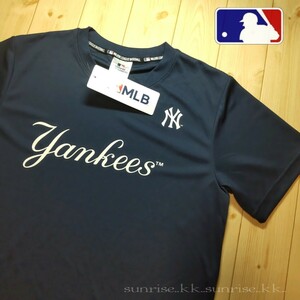 新品 L ニューヨーク ヤンキース MLBメジャーリーグ T シャツ 紺 ネイビー サラッと素材 速乾 L サイズ