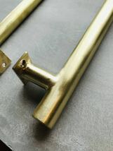 真鍮のドアハンドル　2本セットマイナスネジ付き　取手　アンティーク　ハンドメイド_画像4