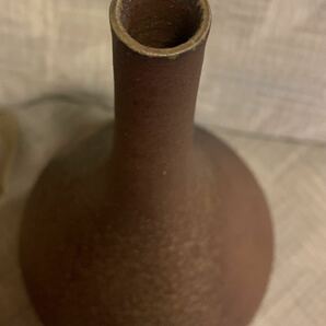 古美術品 一輪挿し 花器 花生 花瓶 骨董品 備前焼 伊勢崎 満 細口花生の画像6