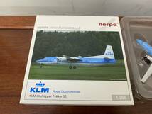 herpa　ヘルパ　552714　KLM　Royal　Dutch　Airlines　オランダ航空　Cityhopper　Fokker　50　PH-LXJ　1/200_画像2