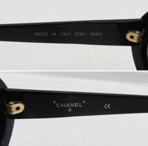 【中古品】CHANEL シャネル サングラス ココマーク オーバル ブラック 07801 94305 ケース付き 11554485 0422_画像5