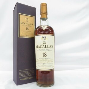 【未開栓】The MACALLAN ザ・マッカラン 18年 1987 シェリーオーク ウイスキー 700ml 43% 箱付 11539906 0404