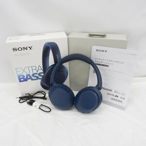 【中古品】SONY ソニー ワイヤレスノイズキャンセリングステレオヘッドセット ヘッドホン WH-XB910N (L) ブルー 11538154 0407