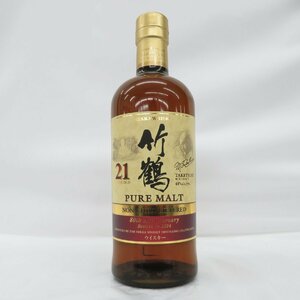 【未開栓】NIKKA ニッカ 竹鶴 21年 ピュアモルト ノンチルフィルタード 2014 80周年記念ラベル ウイスキー 700ml 48％ 11542279 0407