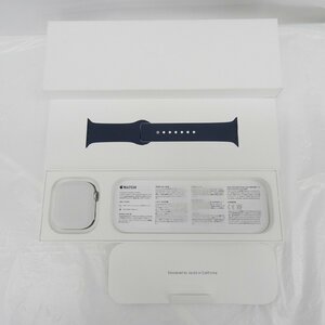 【美品】Apple Watch アップルウォッチ Series 9 GPSモデル 45mm MR9D3J/A シルバー+ストームブルースポーツバンド S/M 11553099 0420