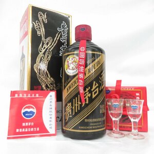 【未開栓】貴州茅台酒 マオタイ酒 天女ラベル 2017 黒ボトル MOUTAI KWEICHOW 中国酒 500ml 53% 955g 箱/冊子/グラス付 11551060 0422