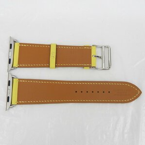 【美品】HERMES エルメス Apple Watch アップルウォッチ用 シンプルトゥール レザーバンド ヴォースイフト イエロー 11553397 0424の画像2