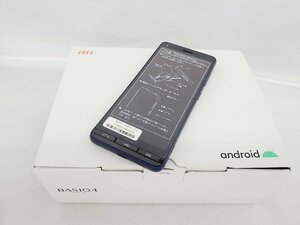 1円～【未使用品】au by KDDI エーユー スマートフォン 京セラ BASIO4 KYV47 ロイヤルブルー 判定○ ※SIMロック解除済み 841119845 0414