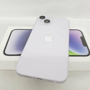 【美品】国内版 SIMフリー スマートフォン Apple iPhone14 256GB MPW93J/A パープル 11547173 0417の画像2