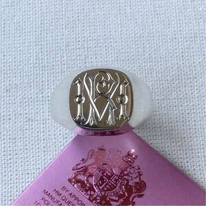 SIGNET RING CUSHION FACE / シグネットリング 印台リング クッション 手彫り STARLING SILVER シルバー 925 ヴィンテージ 英国