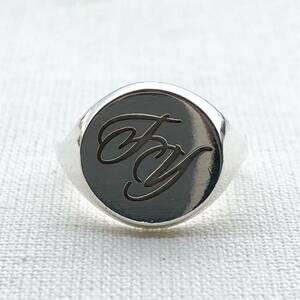 SILVER 925 SIGNET RING ROUND FACE / シグネットリング 印台リング STARLING SILVER シルバー 950 925 900 800