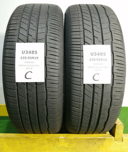 235/55R19 101V Hankook Ventus S1 evo3 SUV K127A 中古 サマータイヤ 2本セット 送料無料 ハンコック U3485.C