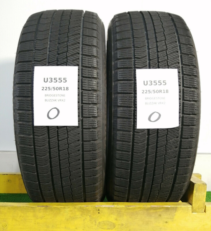 225/50R18 95Q Bridgestone BLIZZAK VRX2 中古 スタッドレスタイヤ 2本セット 2019年製 送料無料 225/50/18 ブリヂストン U3555.O