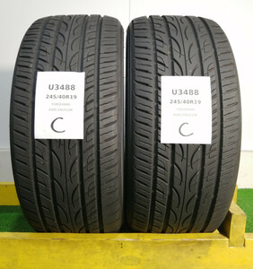 245/40R19 98W Yokohama AVID ENVigor 中古 サマータイヤ 2本セット 2022年製 送料無料 ヨコハマ 245/40/19 U3488.C