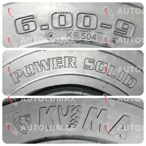 6.00-9 (600-9) リム幅4.00 KUMA KF504 SOLID ソリッドタイヤ ノーパンクタイヤ フォークリフト 新品 2本セット 2022年製 ベトナム製 2の画像4