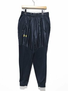 美品♪ UNDER ARMOUR アンダーアーマー ロゴ 切替 ジャージパンツ SM 黒