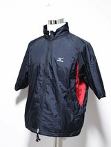 MIZUNO ミズノゴルフ 裏メッシュ ナイロン100％ 半袖 ジップジャケット 黒 L_画像1