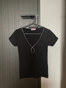 未使用 sugar gloss シュガーグロス ラインストーン カットソー Tシャツ 半袖