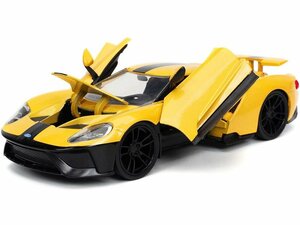 アウトレット品 Jada Toys 2017 Ford GT イエロー ブラックストライプ ハイパースペックシリーズ 1/24 32257 ミニカー