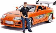 Jada Toys 1/18 ワイルドスピード 1995 トヨタ スープラ オレンジ ブライアン オコナーフィギュア付き Fast & Furious Supra ミニカー_画像1